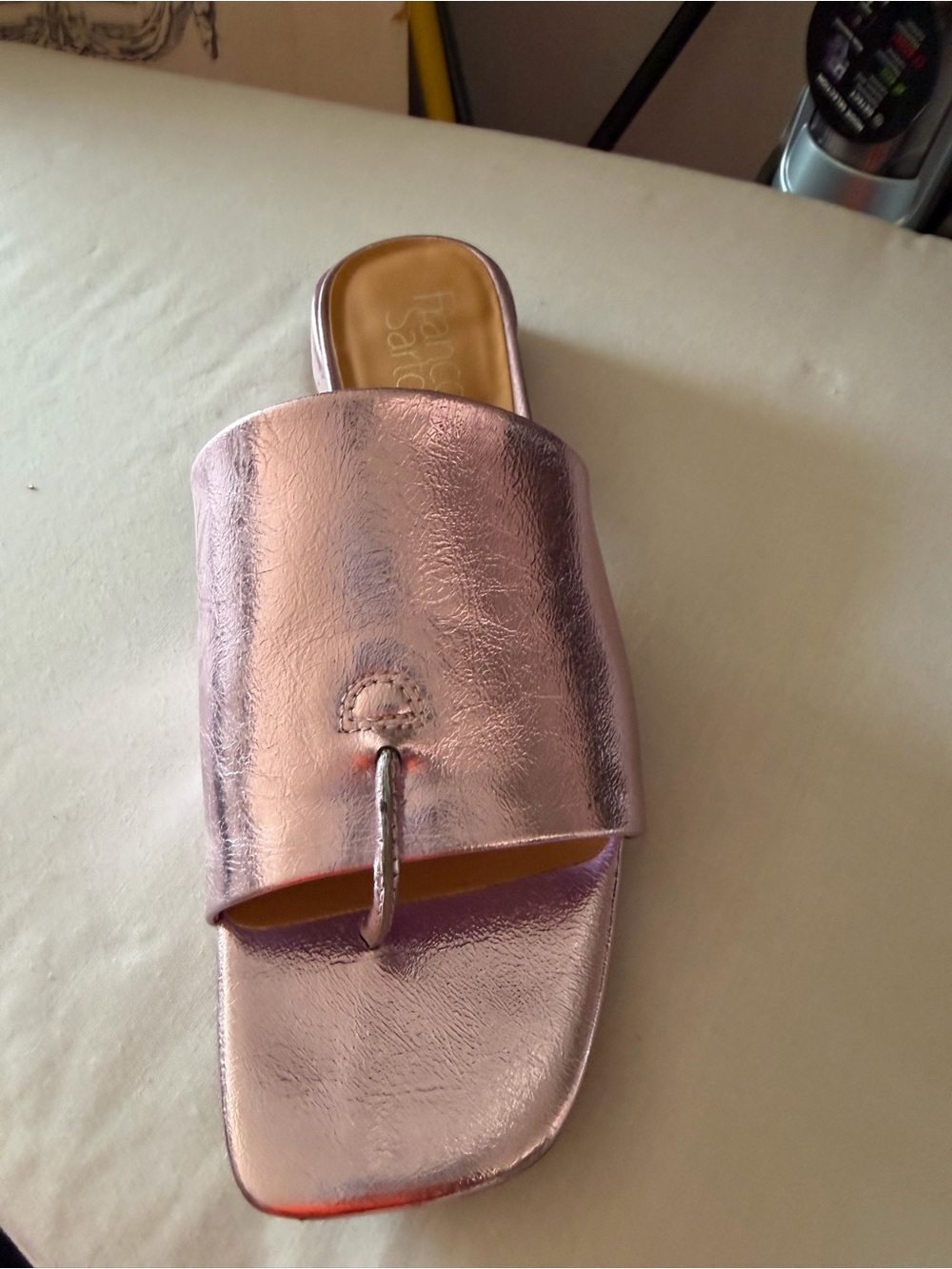 Franco Sarto Rose Metallic Slide with Toe Loop